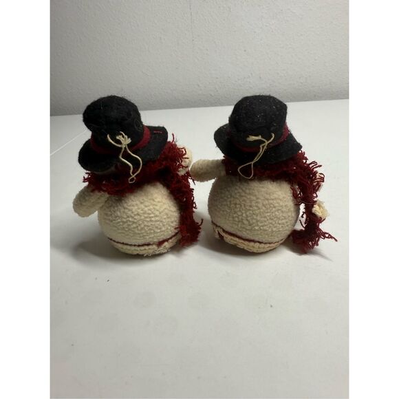 Set of 2 Vintage Dan Dee Snowmans Ornament 4"Plush Decorative Holiday Christmas - Picture 4 of 8